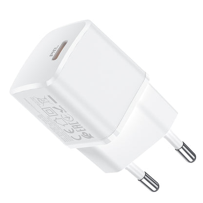 Carregador de rede HOCO N10, 20W, 3A, 1 x USB-C, branco