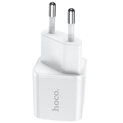 Carregador de rede HOCO N10, 20W, 3A, 1 x USB-C, branco