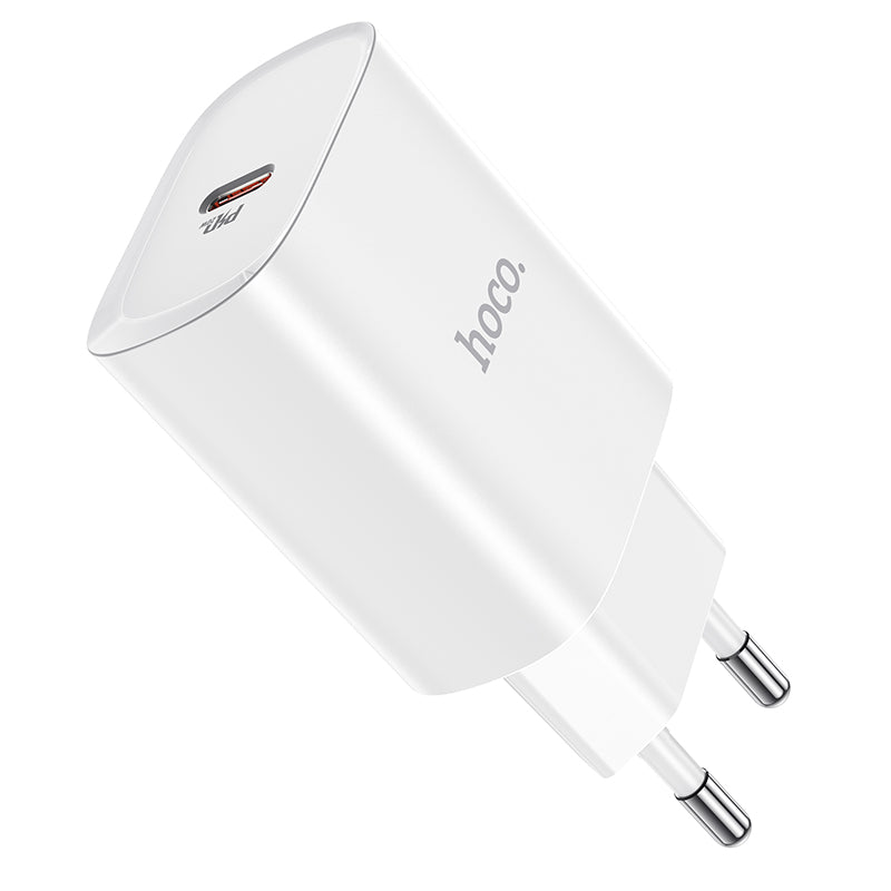 Carregador de rede HOCO N14, 20W, 3A, 1 x USB-C, branco