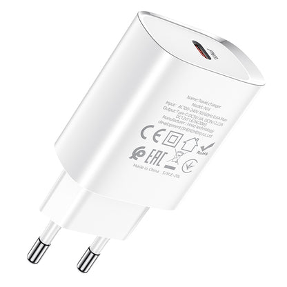 Carregador de rede HOCO N14, 20W, 3A, 1 x USB-C, branco