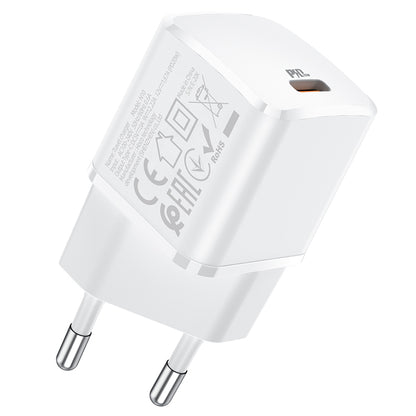 Carregador de rede HOCO N10, 20W, 3A, 1 x USB-C, branco