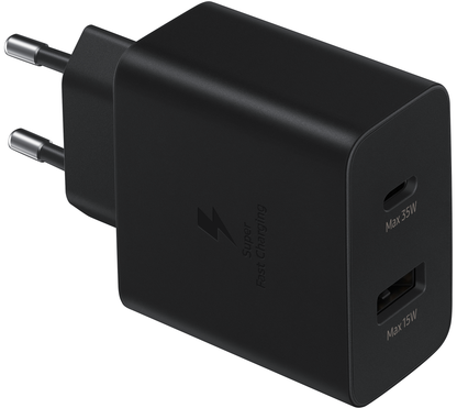 Carregador de rede Samsung, 35W, 3A, 1 x USB-A - 1 x USB-C, preto EP-TA220NBEGEU