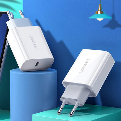 Carregador de Rede UGREEN CD137, 18W, 3A, 1 x USB-C, Branco