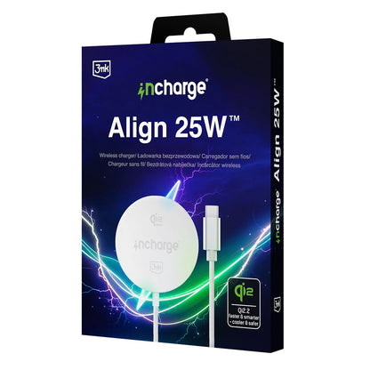 Carregador de Rede Wireless 3MK Align, 25W, Branco