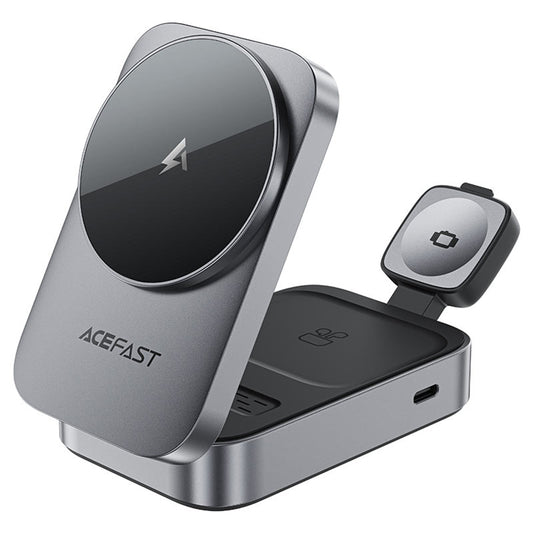 Carregador de Rede Sem Fios Acefast E22 3em1, 22.5W, 1.67A, Cinzento
