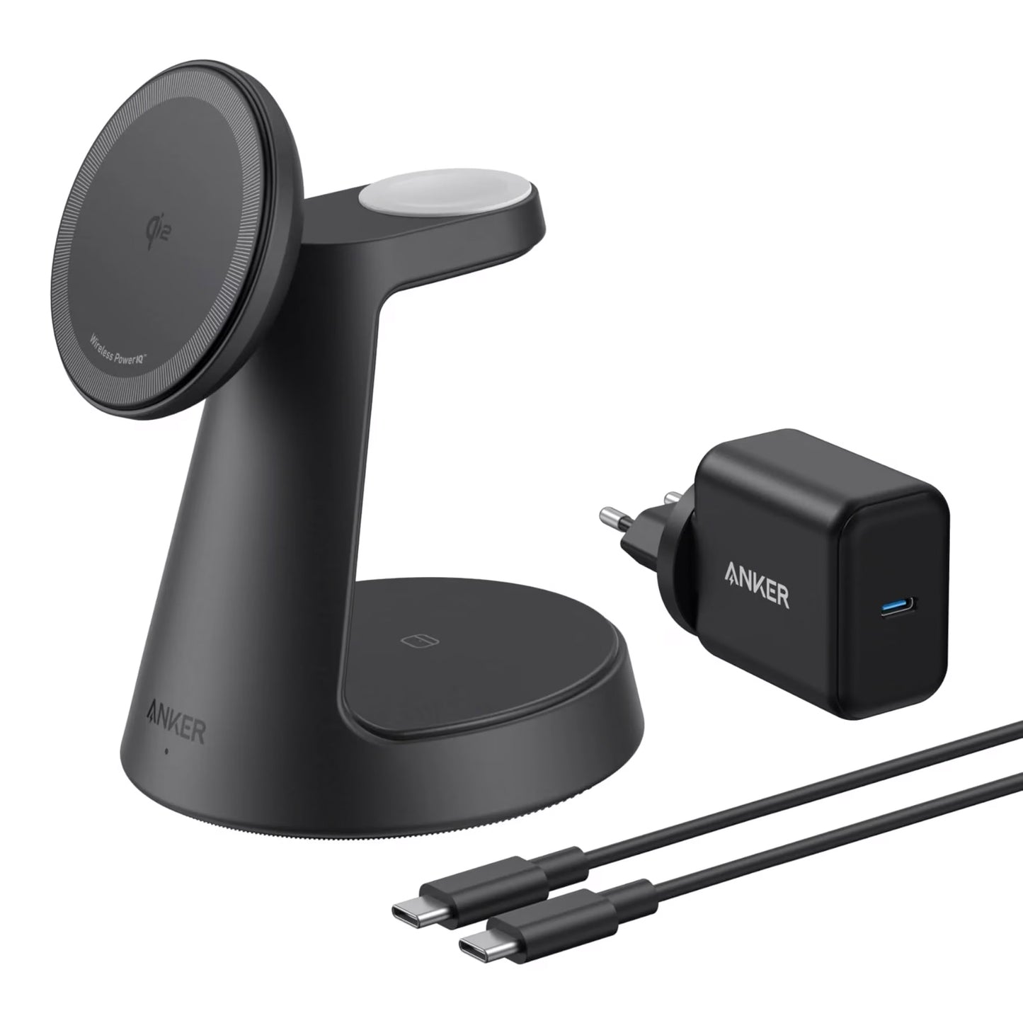 Carregador de Rede Sem Fios Anker MagGo 3in1, 15W, 1.67A, Preto B25M4G11