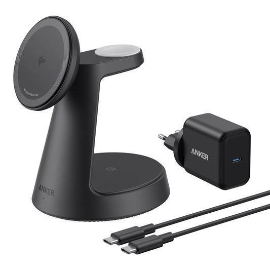 Carregador de Rede Sem Fios Anker MagGo 3in1, 15W, 1.67A, Preto B25M4G11