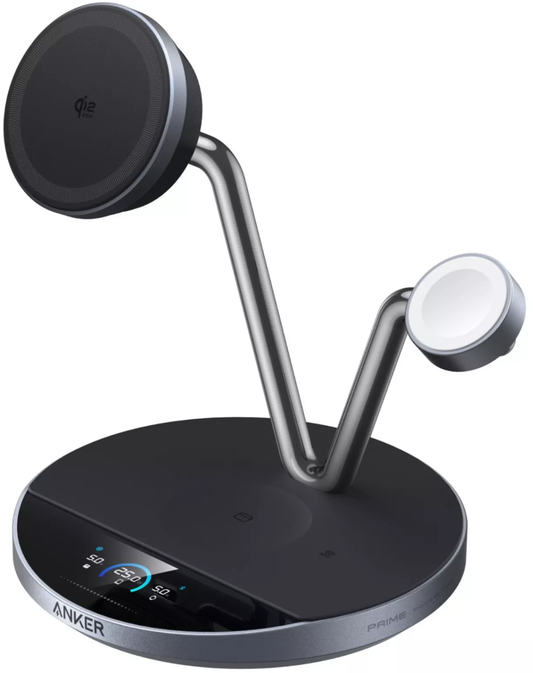 Carregador de Rede Wireless Anker Prime MagGo AirCool 3in1, 25W, Preto B25X7G11