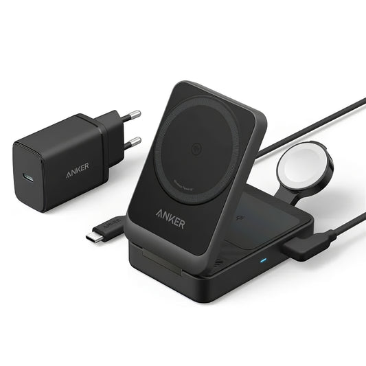 Carregador de Rede Sem Fios Anker MagGo 3in1, 15W, 1.67A, Preto, Reembalado B2557311