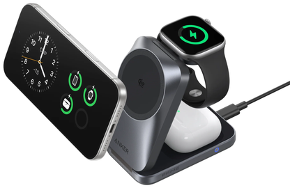 Anker Prime MagGo 3in1 Wireless Charger, 25W, Black A25N1