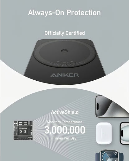 Carregador de Rede Sem Fios Anker MagGo 3in1, 15W, 1.67A, Preto B2557311