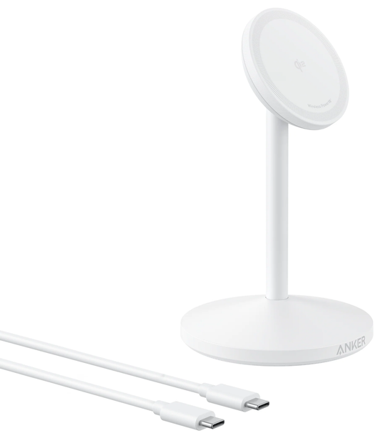 Carregador de Rede Sem Fios Anker MagGo Stand, 15W, 1.67A, Branco A25X1H21