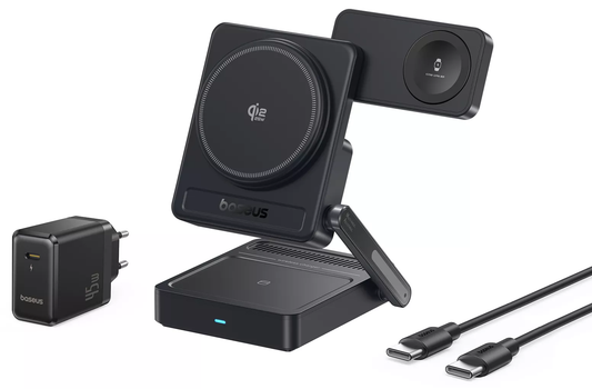 Carregador de Rede Wireless Baseus PicoGo AF21 3em1, 35W, Preto E0205401