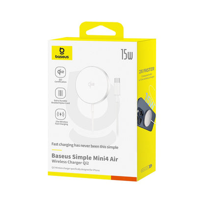 Carregador de Rede Sem Fios Baseus Simple Mini4 Air, 15W, 1.67A, Prateado P10278200S11-00