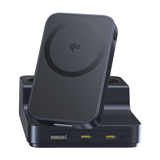 Carregador Estação Baseus Nomos ND11 QI 6in1, 67W, 3.35A, 1 x USB-A - 2 x USB-C - 2 x Schuko, Preto P80015804213-00