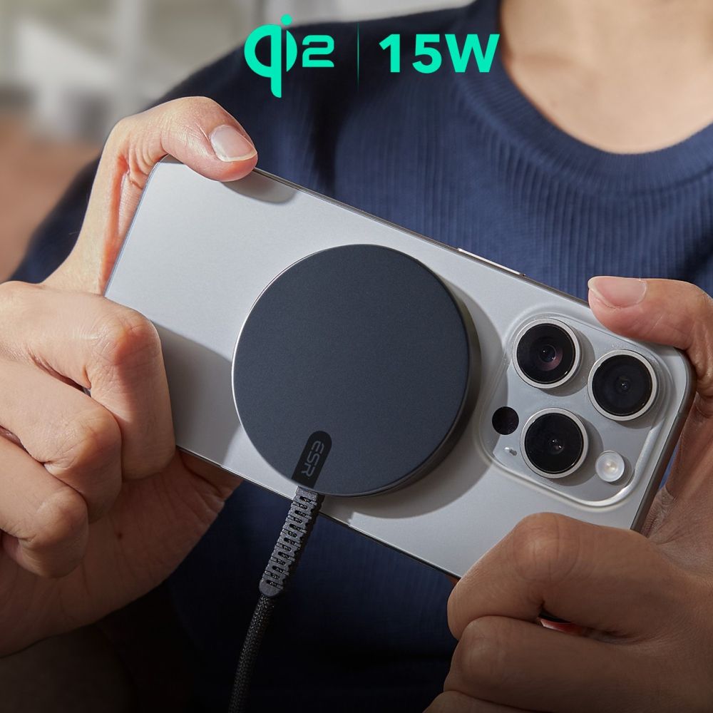 Carregador de Rede Sem Fios ESR HaloLock, 15W, 1.67A, Preto