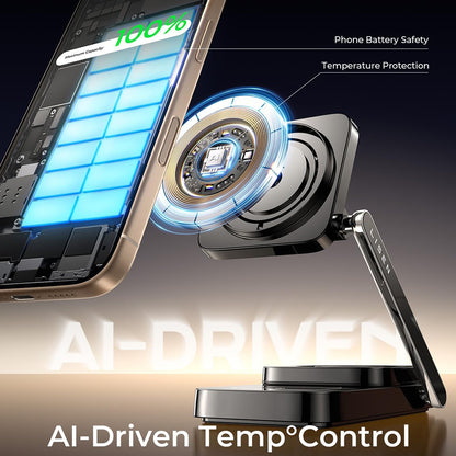 Carregador de Rede Sem Fio Lisen 3 em 1, 15W, 1.67A, Preto YL0424010003