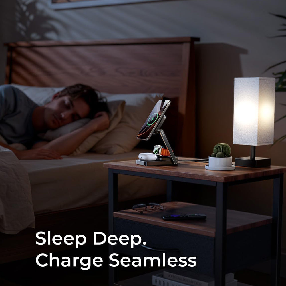 Carregador de Rede Sem Fio Lisen 3 em 1, 15W, 1.67A, Preto YL0424010003