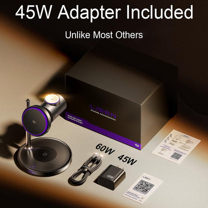 Lisen W120 3in1 Wireless Network Charger, 25W, Black YL0325090022