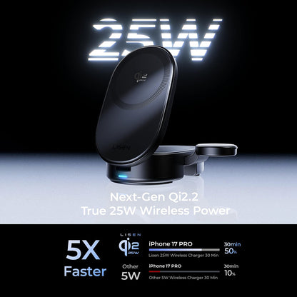 Lisen W121 3in1 Wireless Network Charger, 25W, Black YL0325080017