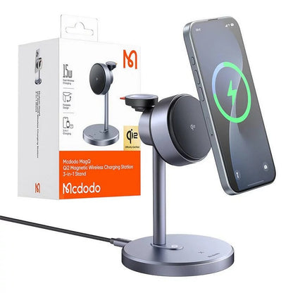 Carregador de Rede Wireless McDodo CH-2460 Swan 3em1, 22.5W, 1.67A, Cinzento