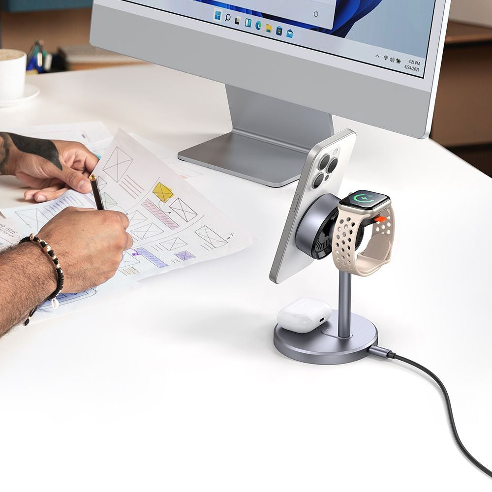 Carregador de Rede Sem Fios McDodo CH-2462 Swan 3in1, 22.5W, 1.67A, Preto