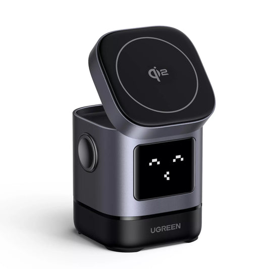 Carregador de rede sem fios UGREEN W709 Uno 2in1, 15W, 1.67A, Preto