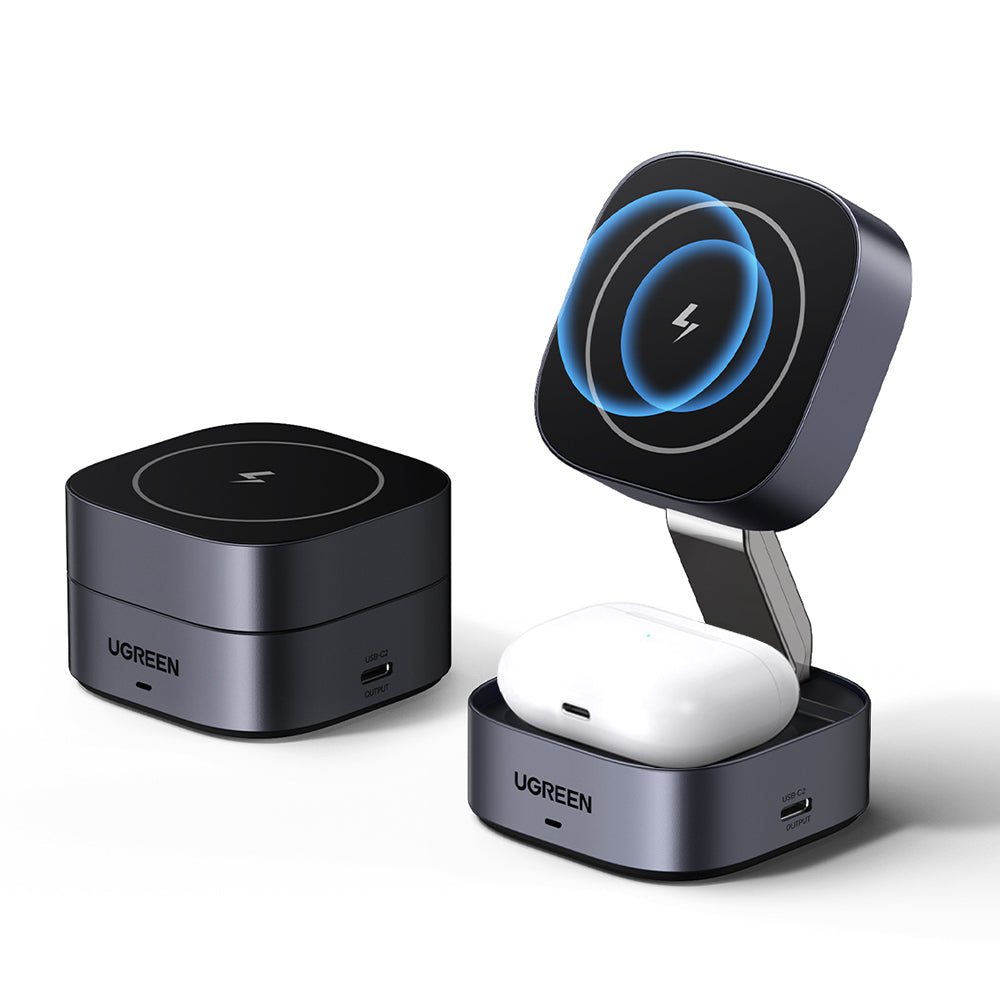 Carregador de Rede Sem Fios UGREEN W526 3em1, 20W, 1.67A, 1 x USB-C, Preto
