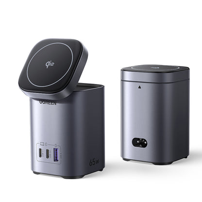 Carregador de Rede Sem Fios UGREEN X555 4in1, 65W, 3.25A, 1 x USB-A - 2 x USB-C, Cinzento