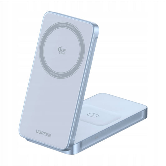 Carregador de Rede Wireless UGREEN MagFlow 2in1, 25W, Azul