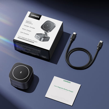 Carregador de Rede Sem Fios UGREEN W526 3em1, 20W, 1.67A, 1 x USB-C, Preto