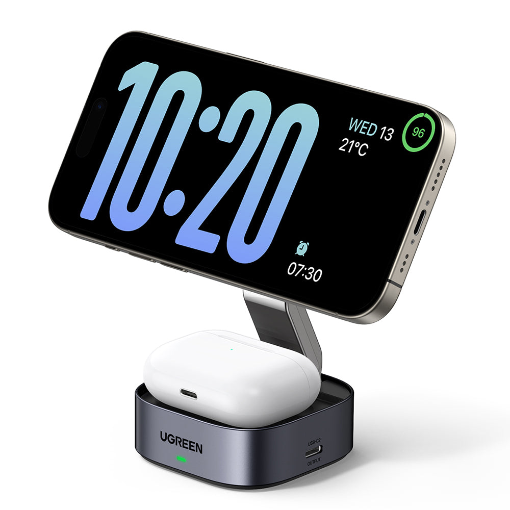 Carregador de Rede Sem Fios UGREEN W526 3em1, 20W, 1.67A, 1 x USB-C, Preto