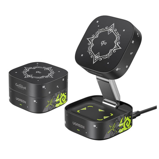 Carregador de Rede Sem Fio UGREEN Genshin Impact Ed.W702 2n1, 25W, 1.67A, 1 x USB-C, Preto