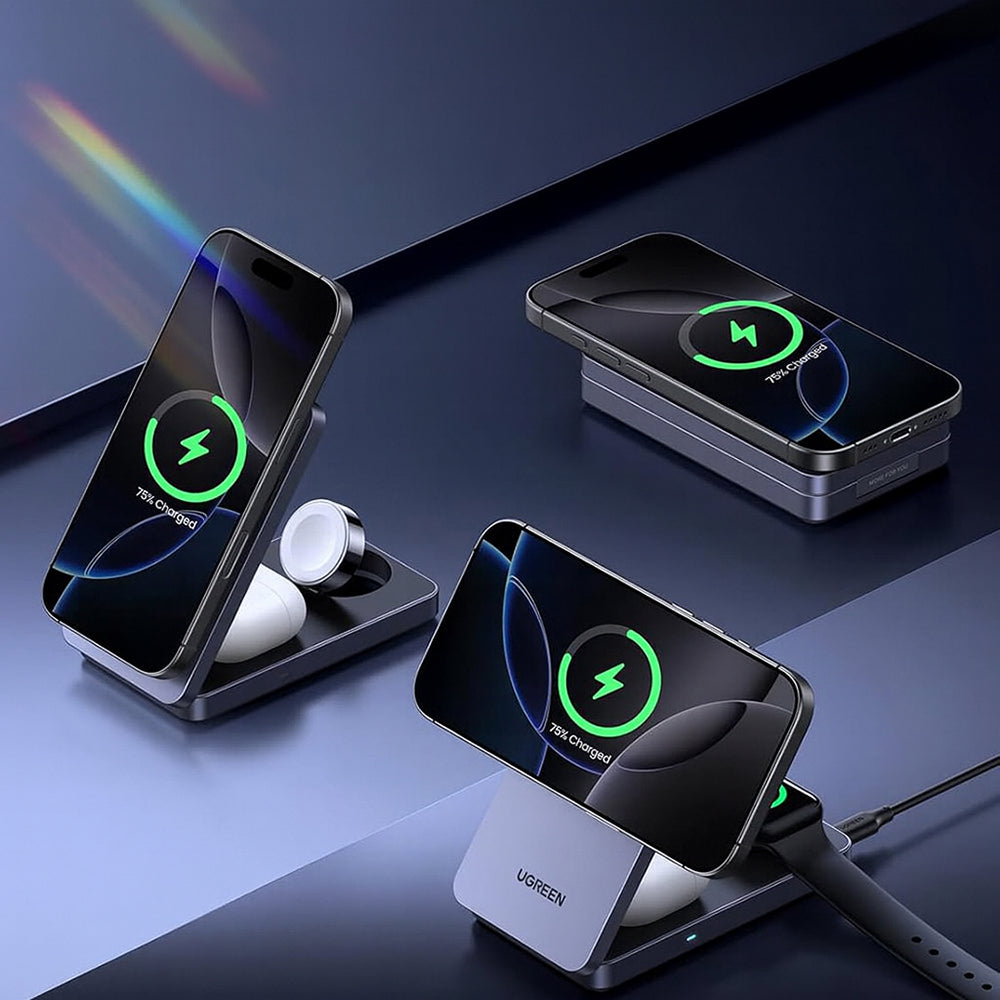 UGREEN W707 3in1 Wireless Network Charger, 25W, 1.67A, Gray