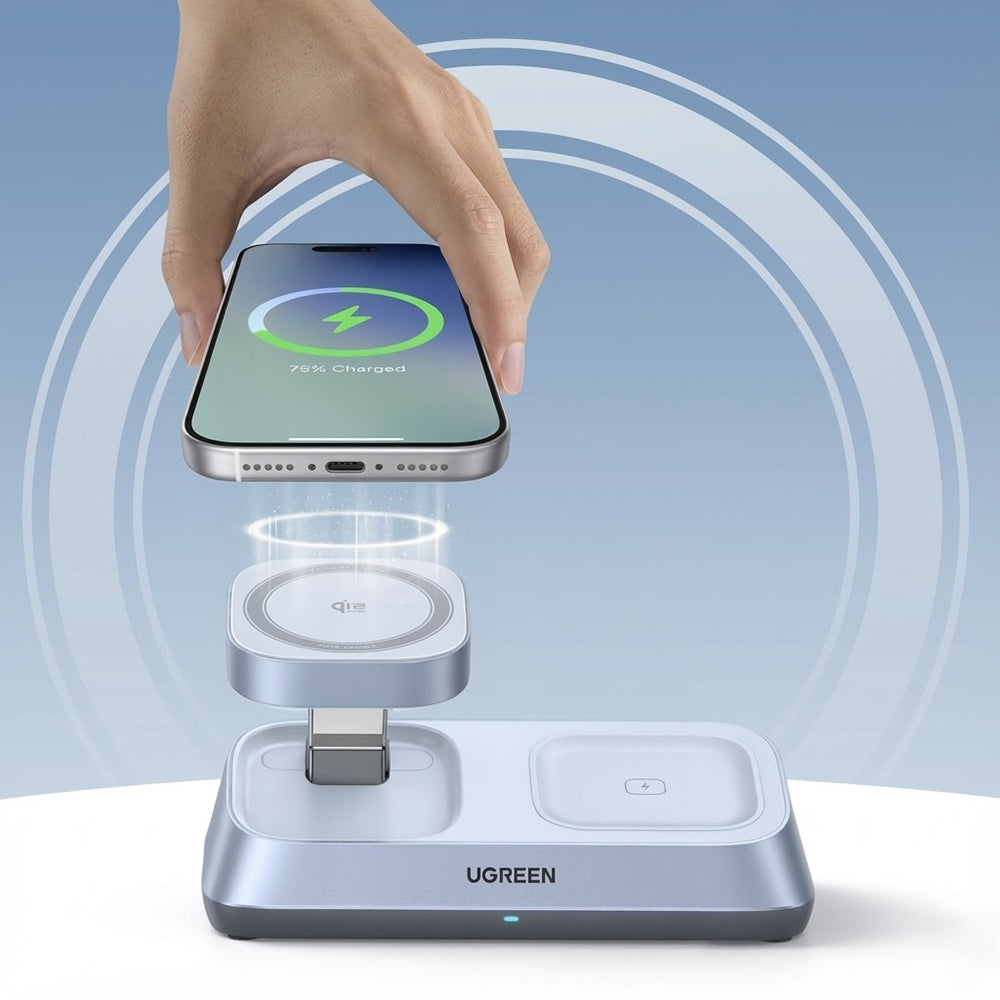 UGREEN W711 3in1 Wireless Network Charger, 25W, 1.67A, Blue