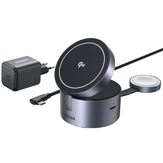 UGREEN W712 (65148) 3in1 Wireless Network Charger, 25W, 1.67A, Gray