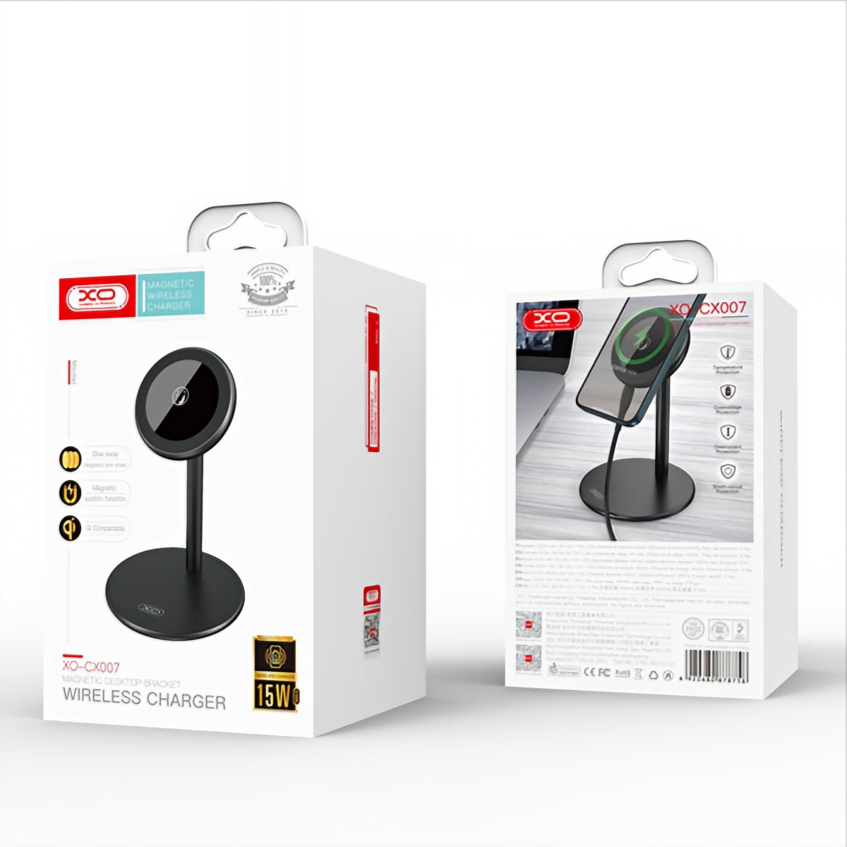 Carregador de Rede Sem Fios XO Design CX007, 15W, 1.67A, Preto