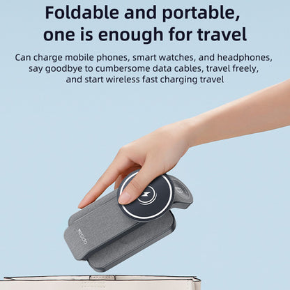 Carregador de Rede Sem Fios Yesido DS26 3em1, 15W, 1.67A, Cinzento