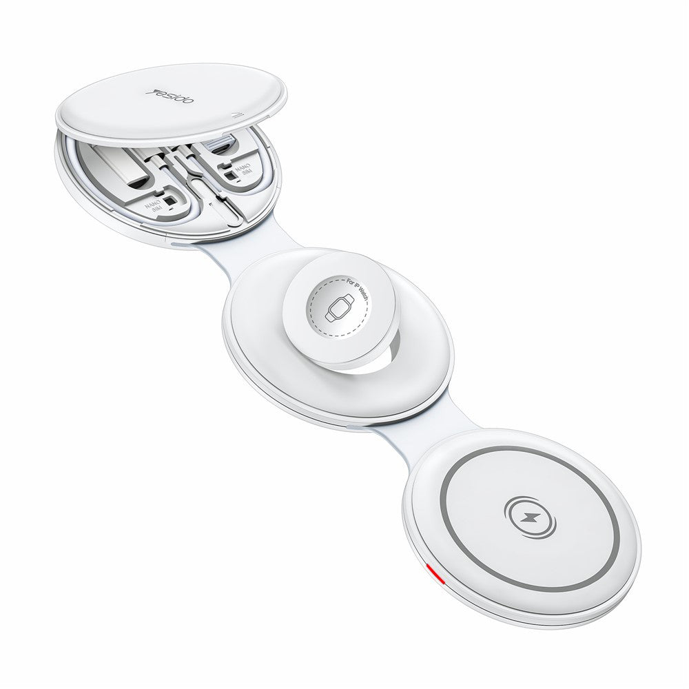 Carregador de Rede Sem Fios Yesido DS29 5in1, 15W, 1.67A, Branco