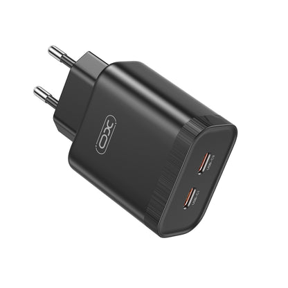 Carregador de rede XO Design L105, 35W, 3A, 2 x USB-C, preto 