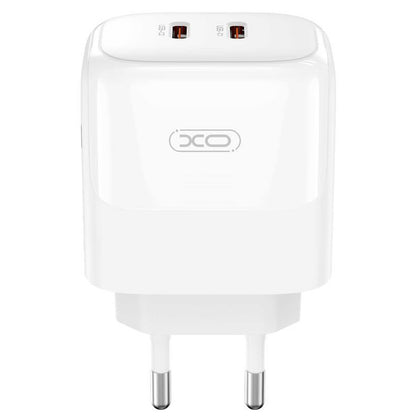 Carregador de rede XO Design L140, 35W, 3A, 2 x USB-C, branco 