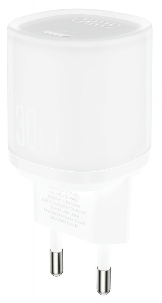 Carregador de Rede XO Design L150, 30W, 3A, 1 x USB-C, Branco