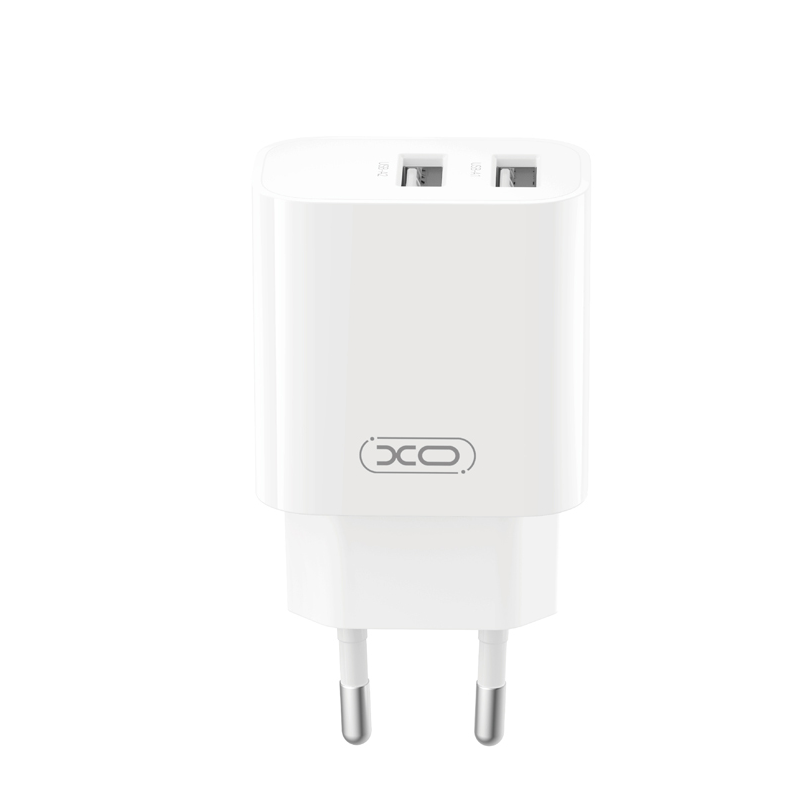 XO Design CE55 Mains Charger, 12W, 2.4A, 2 x USB-A, White
