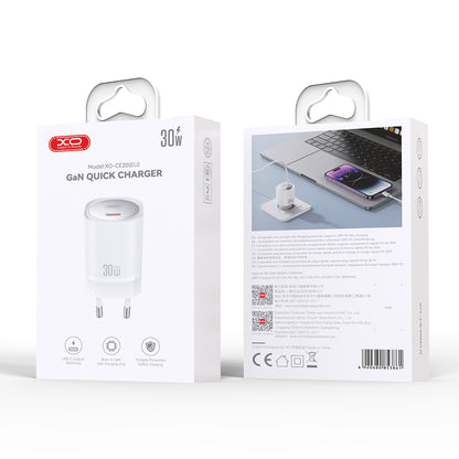 Carregador de rede XO Design CE20, 30W, 3A, 1 x USB-C, branco 