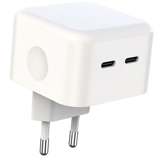 Carregador de Rede XO Design L102, 35W, 3A, 2 x USB-C, Branco