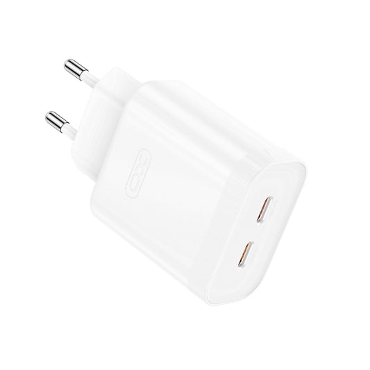 Carregador de rede XO Design L105, 35W, 3A, 2 x USB-C, branco 