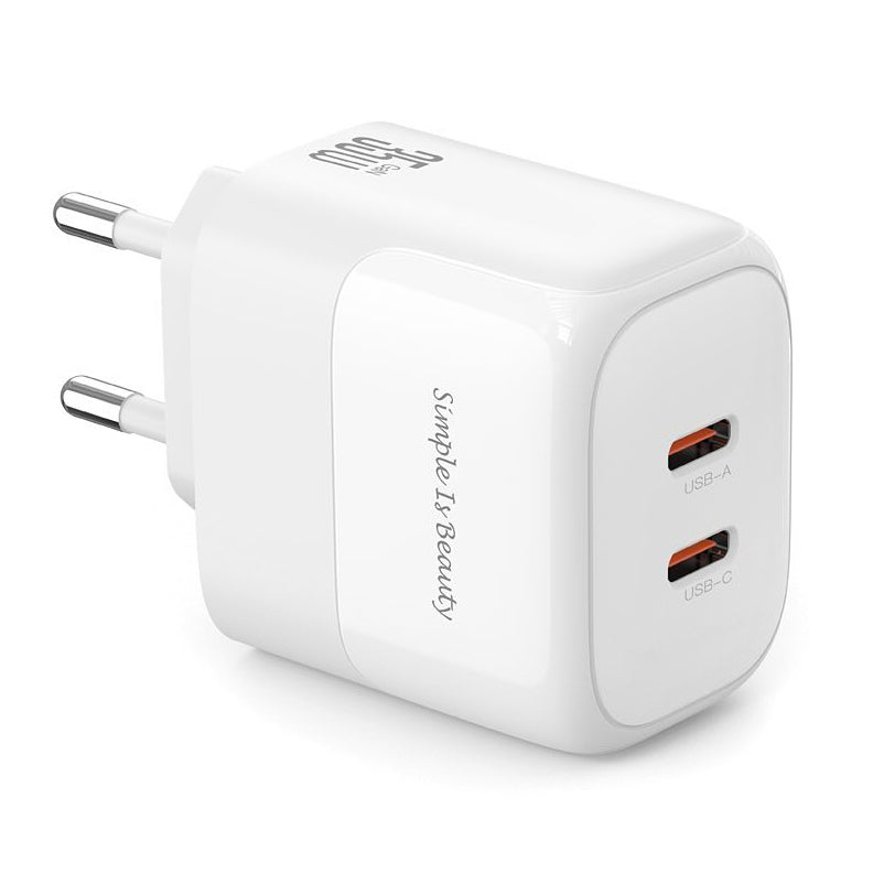 Carregador de rede XO Design L140, 35W, 3A, 2 x USB-C, branco 