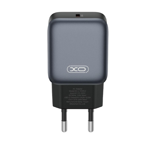 Carregador de Rede XO Design L153, 20W, 3A, 1 x USB-C, Preto