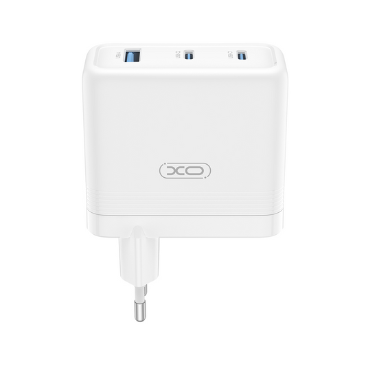 Carregador de Rede XO Design CE35, 100W, 5A, 1 x USB-A - 2 x USB-C, Branco
