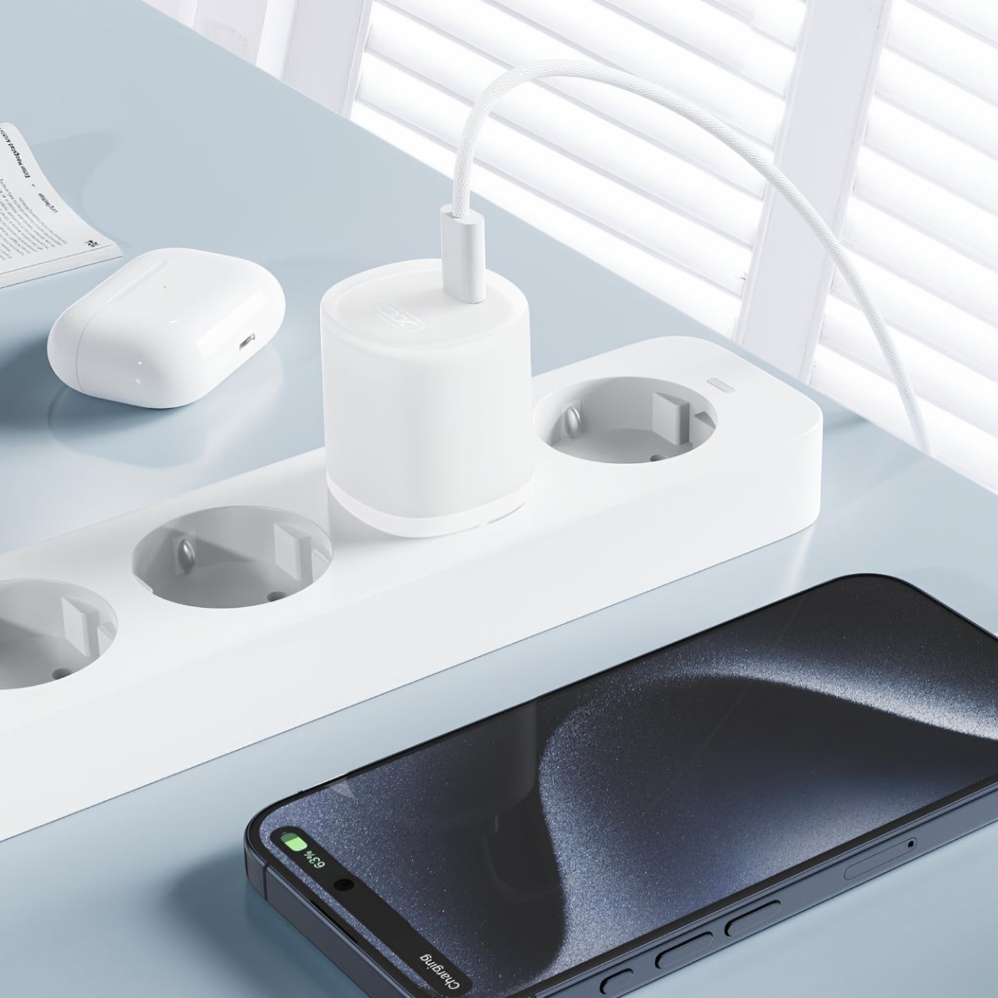 Carregador de Rede XO Design L150, 30W, 3A, 1 x USB-C, Branco